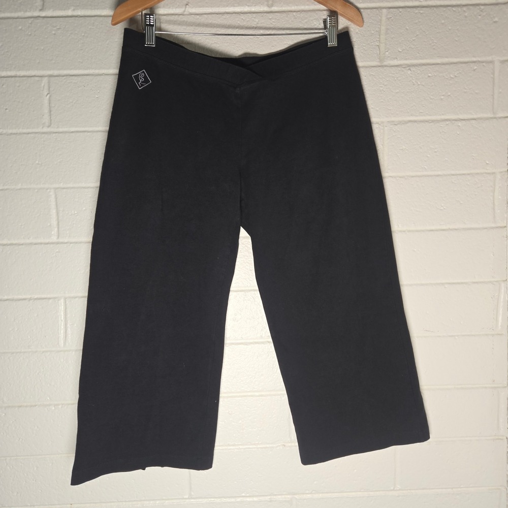 Stonewear Designs Yoga Capris Pants Large Organic Cotton Wide Leg USA Minimalist